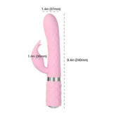 Pillow Talk Lively Pink Rabbit Dual Massager 8 Inch Clitoral Stimulator VIBRATORS-RABBIT